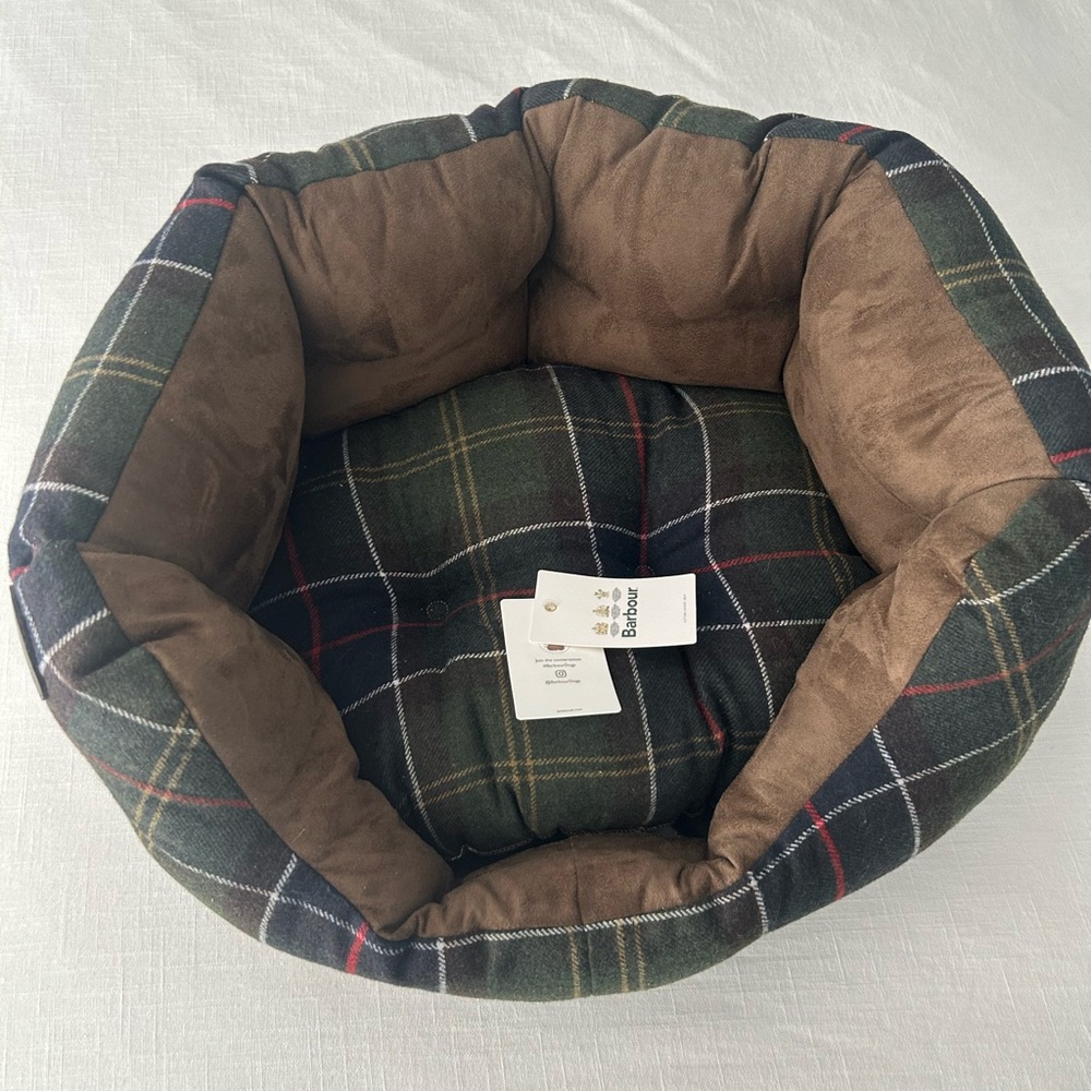 *New* Barbour plaid/tartan dog bed